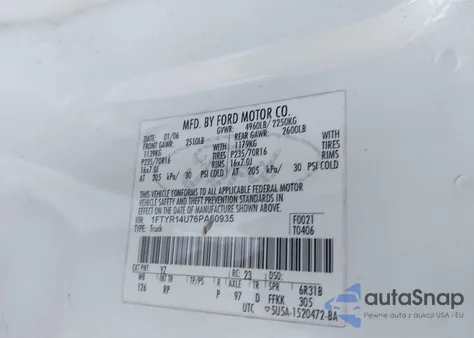 2006 Ford Ranger Sport/Stx/Xl/Xlt from USA, damaged, VIN 1FTYR14U76PA60935